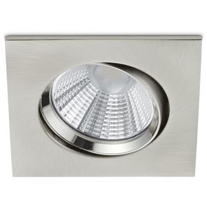 LED Spot - Inbouwspot - Trion Paniro - Vierkant 5W - Dimbaar - Warm Wit 3000K - Mat Nikkel - Aluminium - 80mm