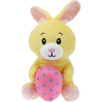 Paashaas/haas/konijn knuffel dier - zachte pluche - geel - cadeau - 20 cm - met paasei