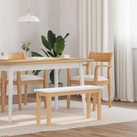 Bank 90 cm massief hout rubber wit