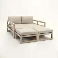 Grosso 4-zits bank + 2x hocker beige