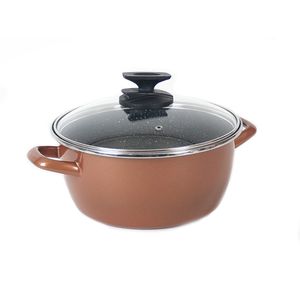 Rvs rose kookpan/pan met glazen deksel 20 cm 3 liter