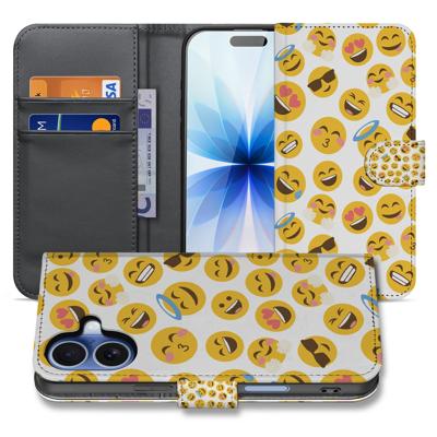 Book Case iPhone 17 Meerkleurig Emoji Volledige Bescherming