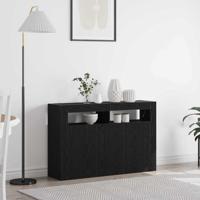 Dressoir Zwart eiken 116 x 30 x 75 cm Bewerkt hout