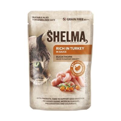 SHELMA Rich in turkey in sauce - nat kattenvoer - 85g
