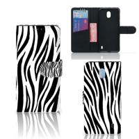 Nokia 1 Plus | Telefoonhoesje | Met pasjeshouder | Zebra