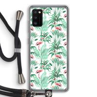 Flamingo bladeren: Samsung Galaxy A41 Transparant Hoesje met koord