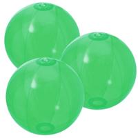 Opblaasbare strandbal plastic - 10x stuks - transparant groen - D28 cm - Strand buiten zwembad speel