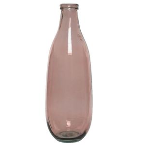 Vaas/bloemenvaas van gerecycled glas - D15 x H40 cm - roze