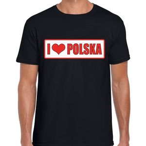 I love Polska / Polen landen t-shirt zwart heren