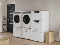 Kast WASHING 2 machines naast elkaar met kast voor wasgoed MEDIUM