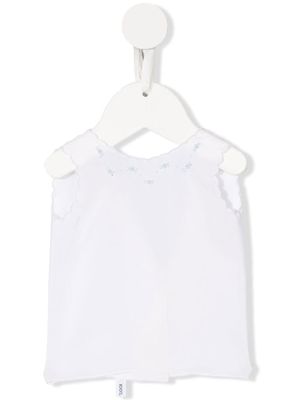 Mariella Ferrari blouse brodée à bords festonnés - Blanc