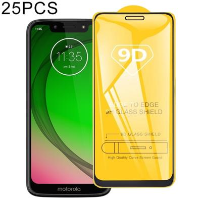 25 stuks voor Motorola Moto G7 Play 9D volledige lijm volledig scherm gehard glas film