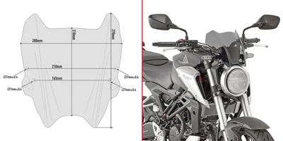 GIVI Windscherm, moto en scooter, A1164 Naked bike