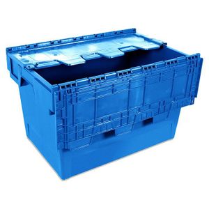 Magazijnbak euro-box 6434T blauw Tayg 600x400x340 met deksel