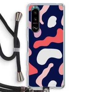 Memphis Shapes Pink: Sony Xperia 5 III Transparant Hoesje met koord