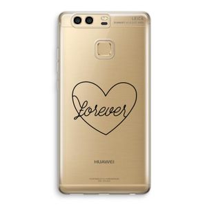 Forever heart black: Huawei P9 Transparant Hoesje