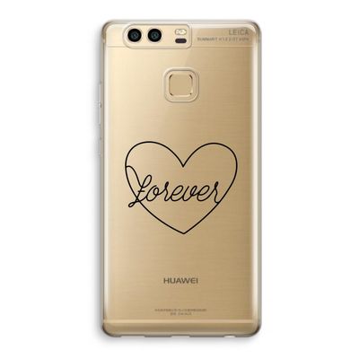Forever heart black: Huawei P9 Transparant Hoesje