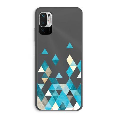 Gekleurde driehoekjes blauw: Xiaomi Redmi Note 10 5G Transparant Hoesje