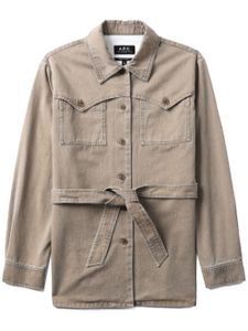 A.P.C. Joann belted cotton jacket - Tons neutres