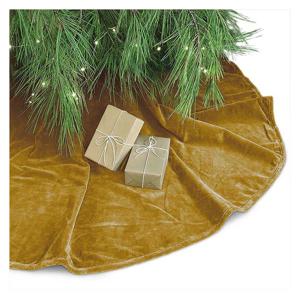 Kerstboomrok - velvet goud - D120 cm - polyester - kerstboomkleed