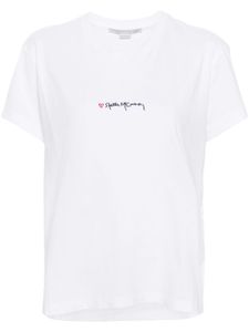 Stella McCartney t-shirt en coton à logo brodé - Blanc