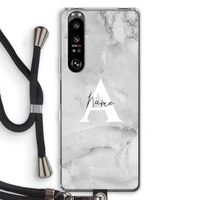 Ivory Marble: Sony Xperia 1 III Transparant Hoesje met koord