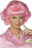 Roze damespruik Frenchy - thumbnail