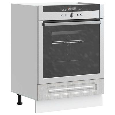 Ovenkast Kalmar bewerkt hout grijs sonoma eiken