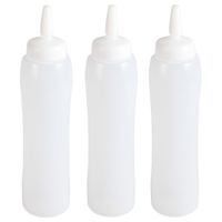 Doseerfles/sausfles 3x stuks transparant 100 cl/1 liter