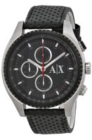 Horlogeband Armani Exchange AX1600 Leder Zwart 22mm
