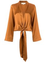 Michelle Mason blouse ceinturée à manches longues - Orange