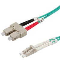 Value Fibre Optic Jumper Cable, 50/125µm, LC/SC, OM3, turquoise 10 m Glasvezel kabel Turkoois