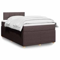 Boxspring met matras stof donkerbruin 120x190 cm