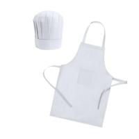 Chefkok schort met koksmuts - voor kinderen - in het wit - verstelbare set - hobby mini kok Chefkok schort met koksmuts - voor kinderen - in het wit - verstelbare set - hobby mini kok