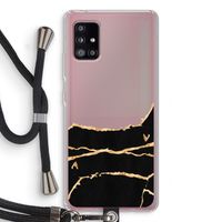 Gouden marmer: Samsung Galaxy A51 5G Transparant Hoesje met koord