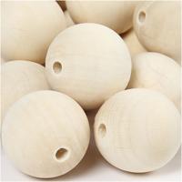 Creativ Company Houten kraal, d 35 mm, gatgrootte 6 mm, 50 stuk/ 1 doos