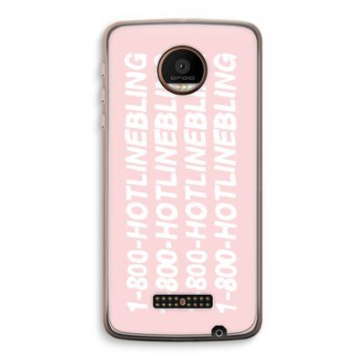 Hotline bling pink: Motorola Moto Z Force Transparant Hoesje
