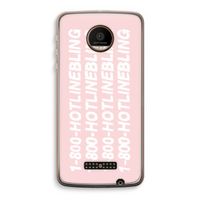 Hotline bling pink: Motorola Moto Z Force Transparant Hoesje