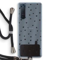 Kleine kattenkopjes: Sony Xperia 5 II Transparant Hoesje met koord