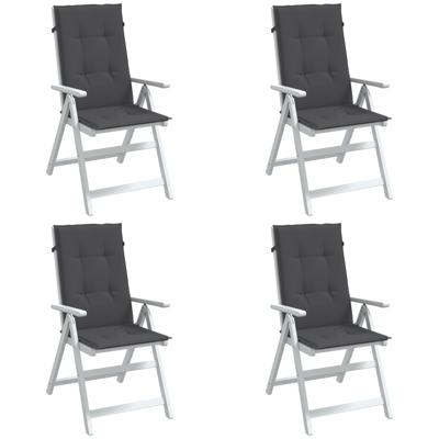 VidaXL Stoelkussens 4 st hoge rug 120x50x4 cm stof gemêleerd antraciet