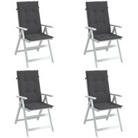 VidaXL Stoelkussens 4 st hoge rug 120x50x4 cm stof gemêleerd antraciet