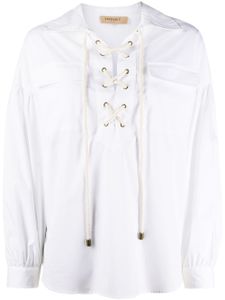 TWINSET blouse ample à détail de laçage - Blanc