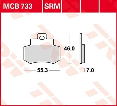 TRW Remblokken, en remschoenen voor de moto, MCB733SRM Sinter maxi scooter