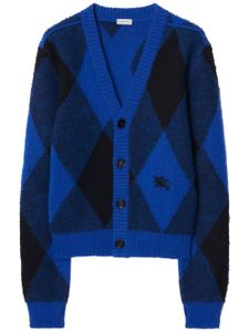 Burberry cardigan à losanges - Bleu