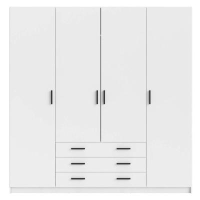 Leen Bakker - Kledingkast Sprint 4-deurs - 200x196x50 Cm - Spaanplaat - Wit