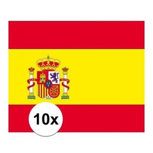 10x stuks Stickertjes van vlag van Spanje   -