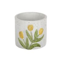 Bloempot Tulp geel Ø12,5xH11,3cm