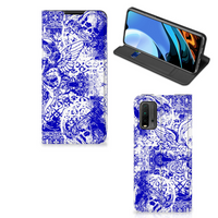 Mobiel BookCase Xiaomi Poco M3 | Redmi 9T Angel Skull Blauw - thumbnail