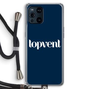 Topvent Navy: Oppo Find X3 Pro Transparant Hoesje met koord