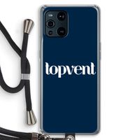 Topvent Navy: Oppo Find X3 Pro Transparant Hoesje met koord